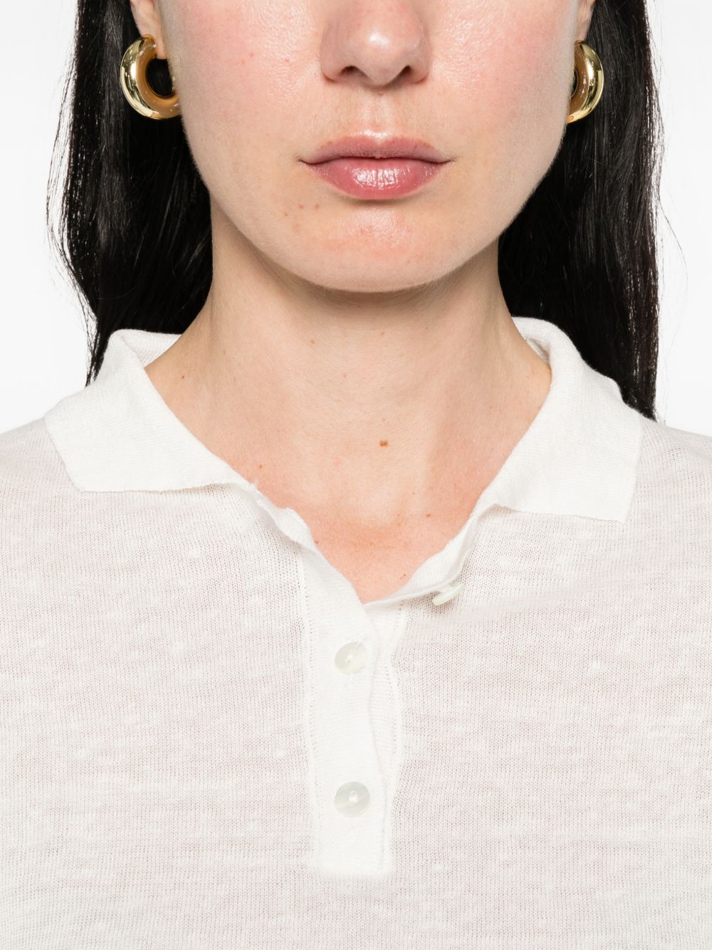 Base Linen and cotton blend polo shirt - view 4