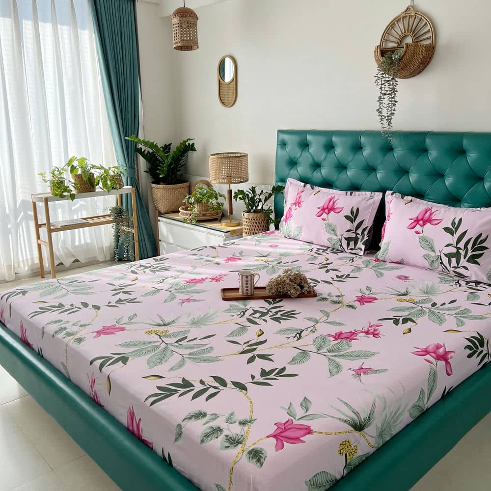 Urban Space -Home Furnishing Store Cotton Bedsheet + AC Blanket Combo Pack - (Combo 21 - Bloom Ray Rose Pink + Jaipur) - view 5