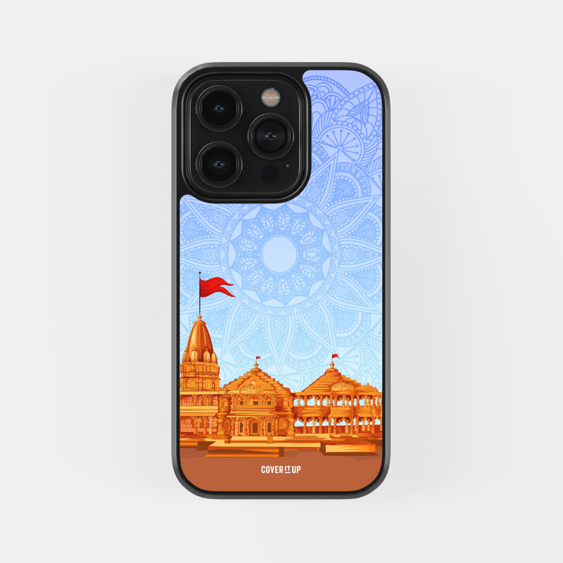 Design Phone Cases Mandala Ayodhya Temple Glass case