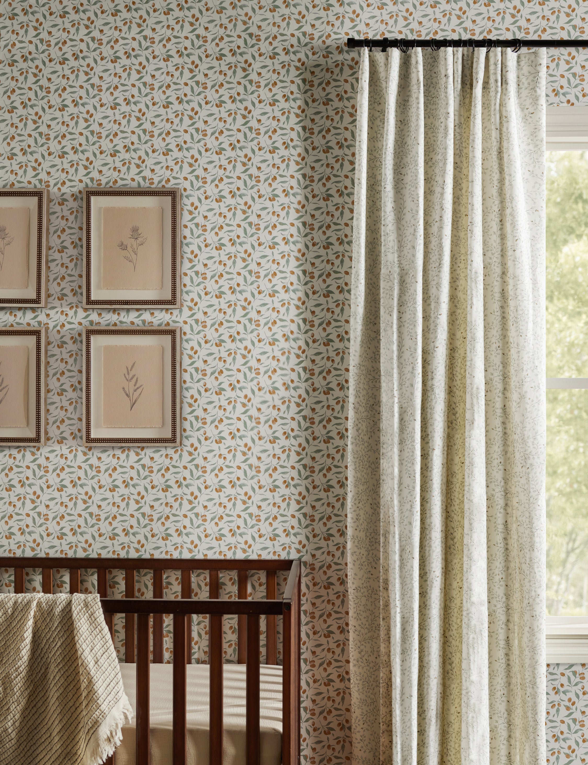 Lulu and Georgia Dainty Leaves Linen Curtain Panel by Rylee + Cru - view 2