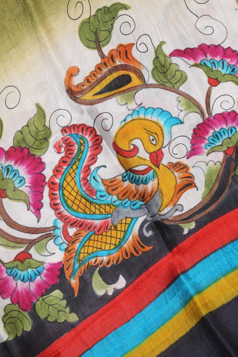 Kalanjali Hand-Painted Tussar Silk Dupatta - view 2