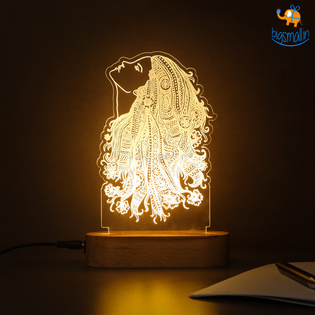 India Vibes Girl Portrait Hologram Lamp - view 2