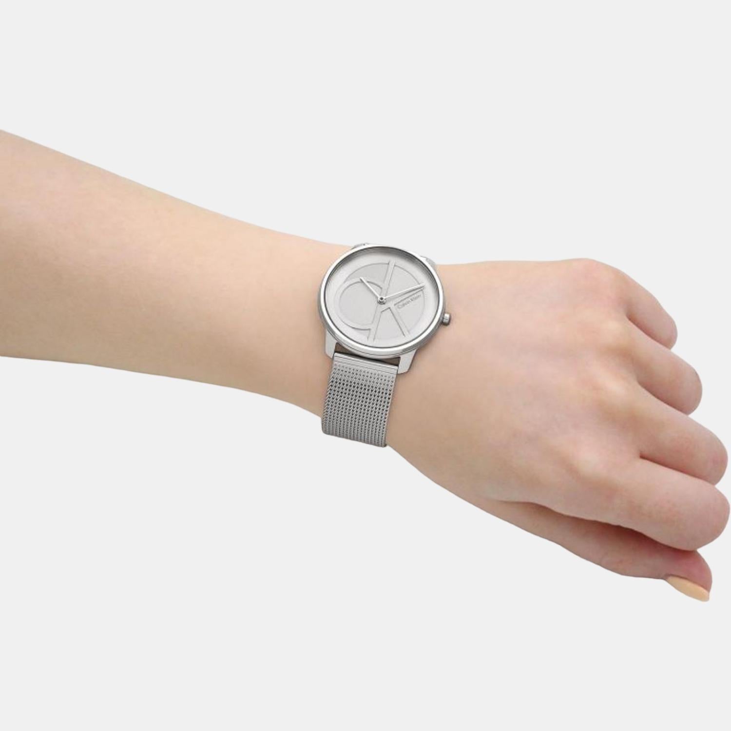 Calvin Klein Ck Iconic Unisex Quartz Silver Dial Analog Stainless Steel Watch 25200032 - view 8