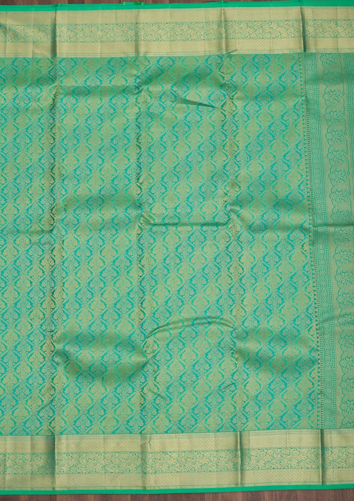 Koskii Sea Green Zariwork Pure Silk Saree – Women's - view 6