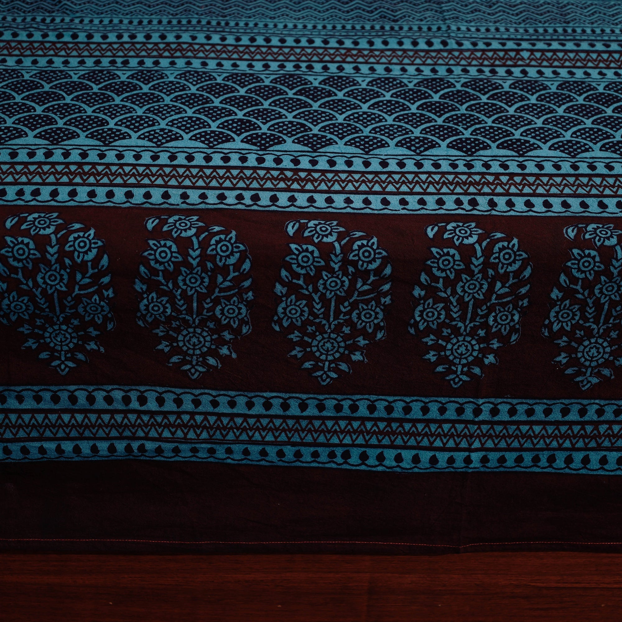 ITOKRI CRAFTS INITIATIVE Blue - Bagh Block Printed Cotton Double Bed Cover with Pillow Covers (113 x 93 in) - view 3