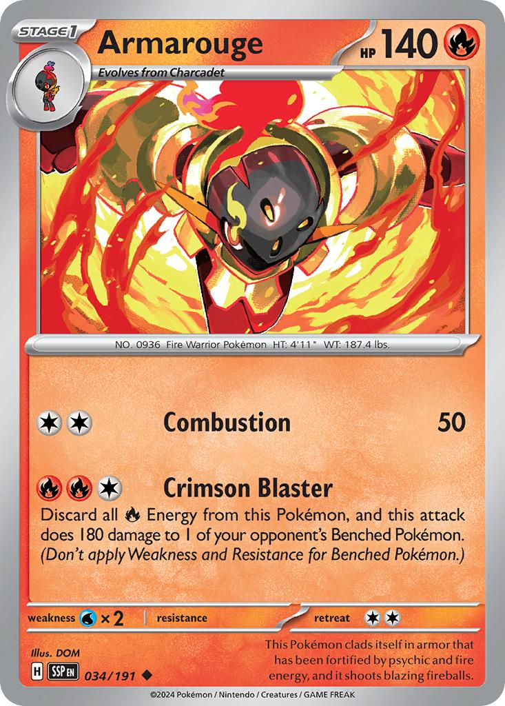 Uncommon sv08-034 non-holo – Pokémon Armarouge - 034/191 - Uncommon [sv08-034] [Non-Holo]