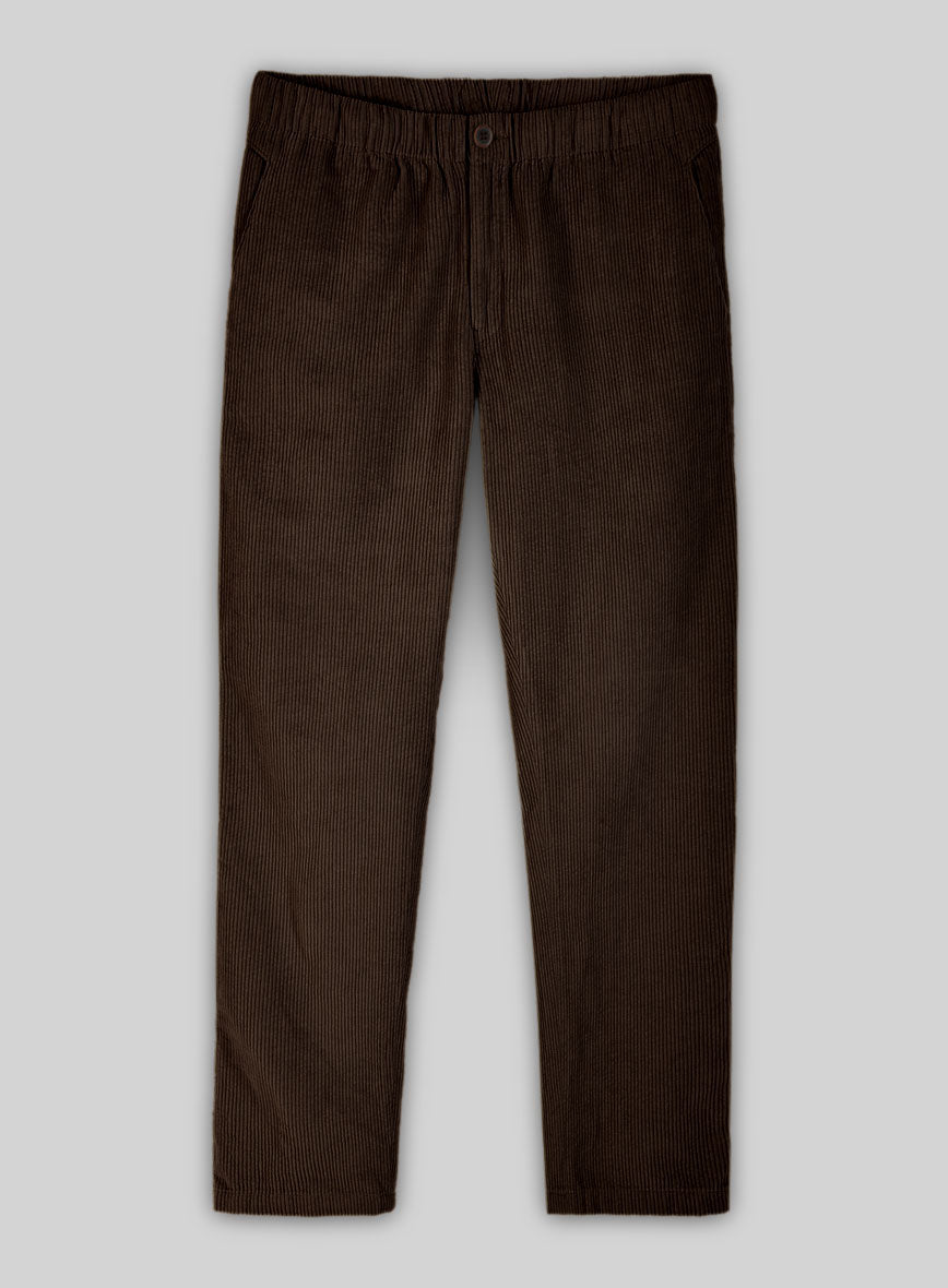 StudioSuits Dark Brown Stretch Pin Corduroy Easy Pants