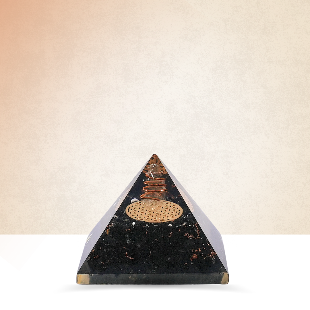 Gemsmantra Black Tourmaline Orgonite Pyramid/Orgone Pyramid
