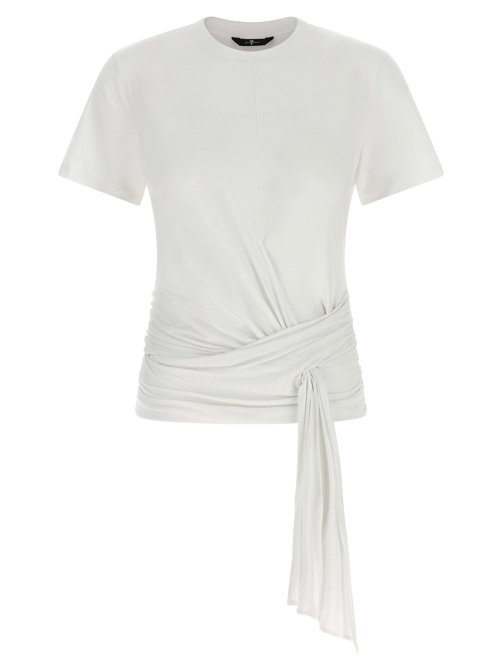 7 For All Mankind Draped Detail T-shirt – 97% lyocell 3% elastane