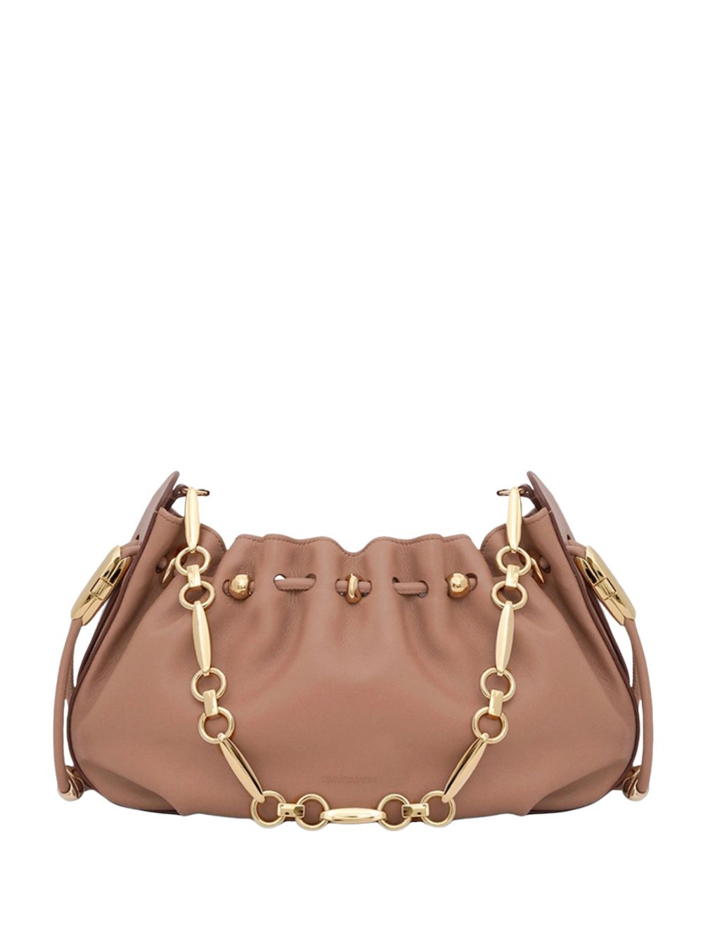 Zimmermann Ruched Chain Shoulder Bag – Calf Leather 100%