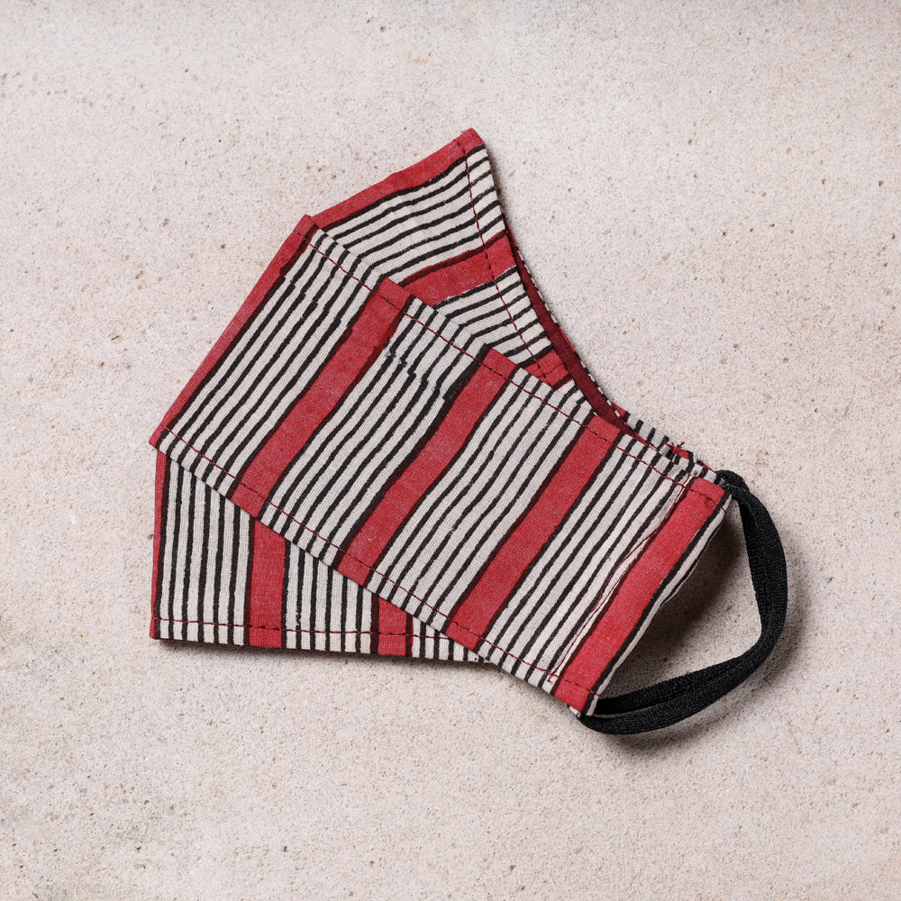 JALPARI Bagru Block Printed Cotton 3 Layer Maska Snug Fit Face Cover