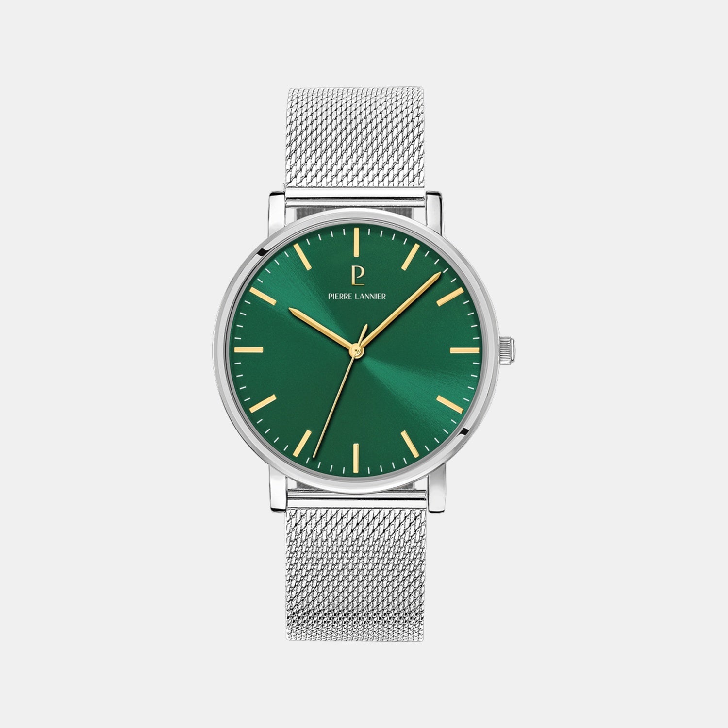 Pierre Lannier Essential Men Quartz Green Dial Analog Mesh Watch 217G171 - view 2
