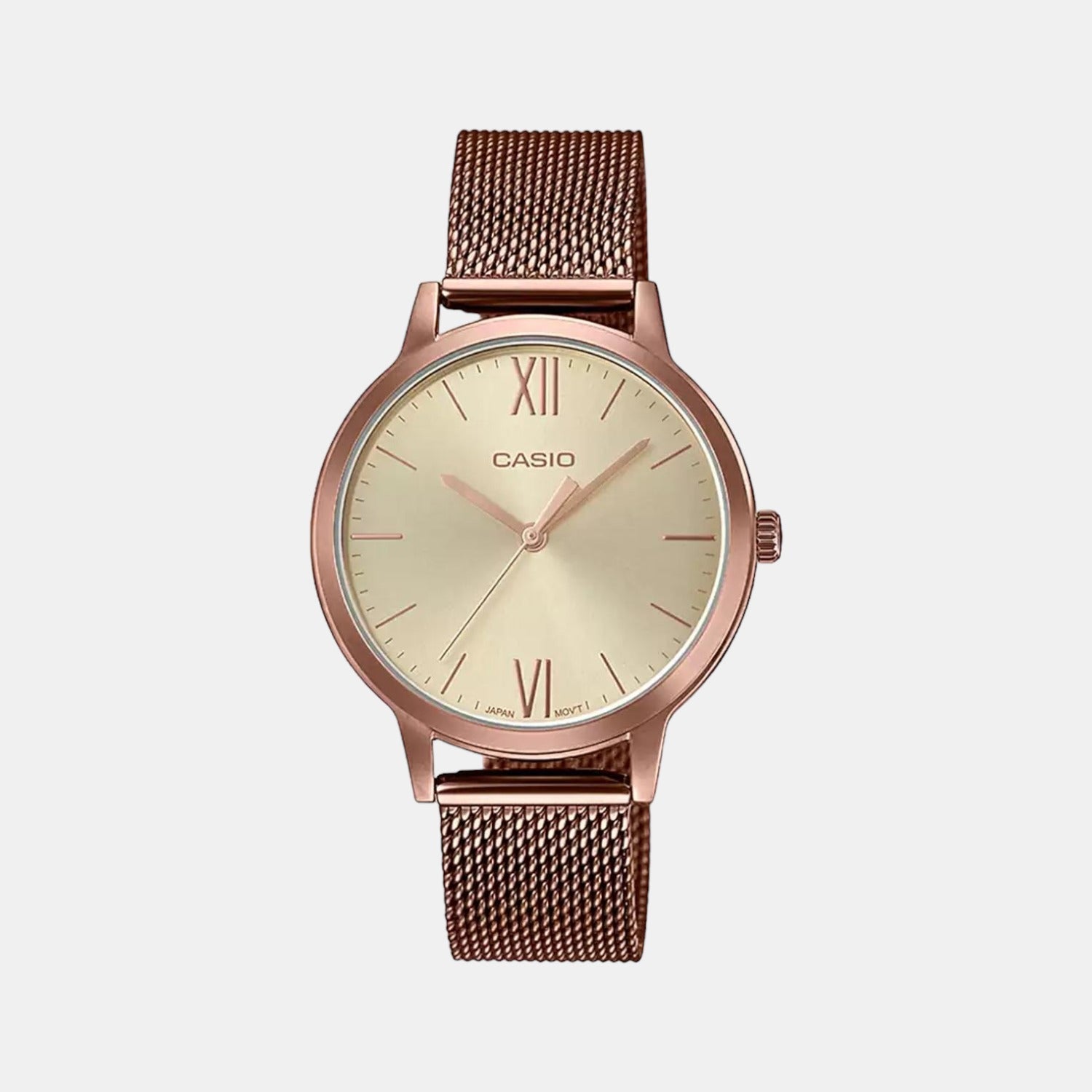 Casio Enticer Women Quartz Rose Gold Dial Analog Stainless Steel Watch A1693