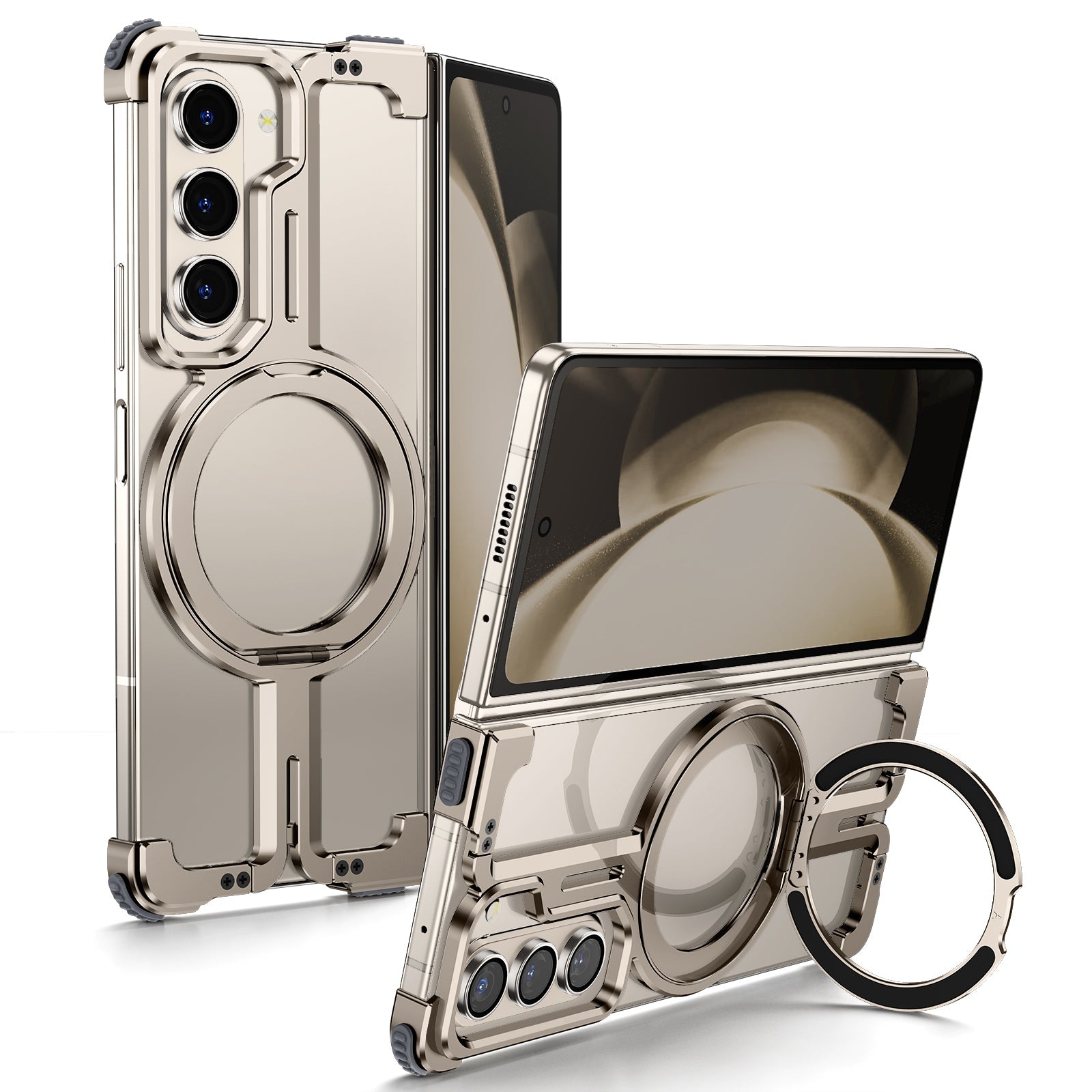Million Cases Galaxy Z Fold Series Pivot Guard Magnetic Ring Stand Case - view 2
