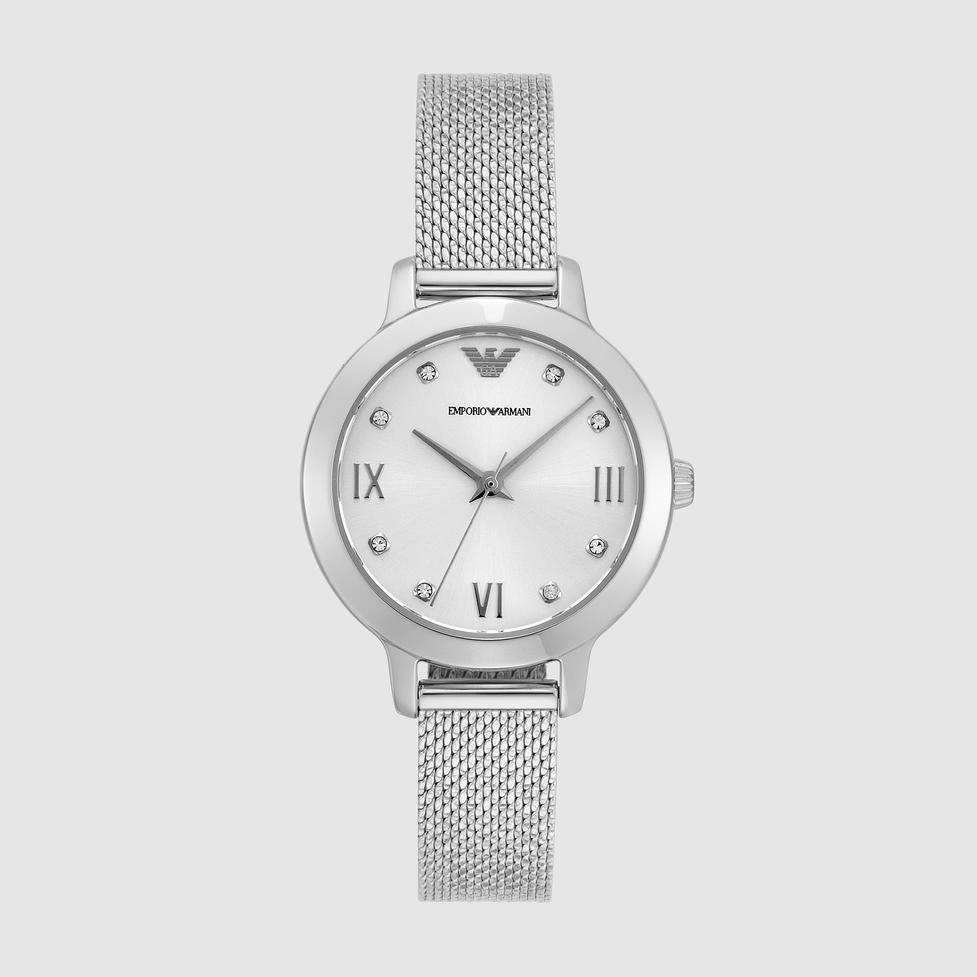 Emporio Armani Cleo Women Quartz Silver Dial Analog Stainless Steel Watch AR11584