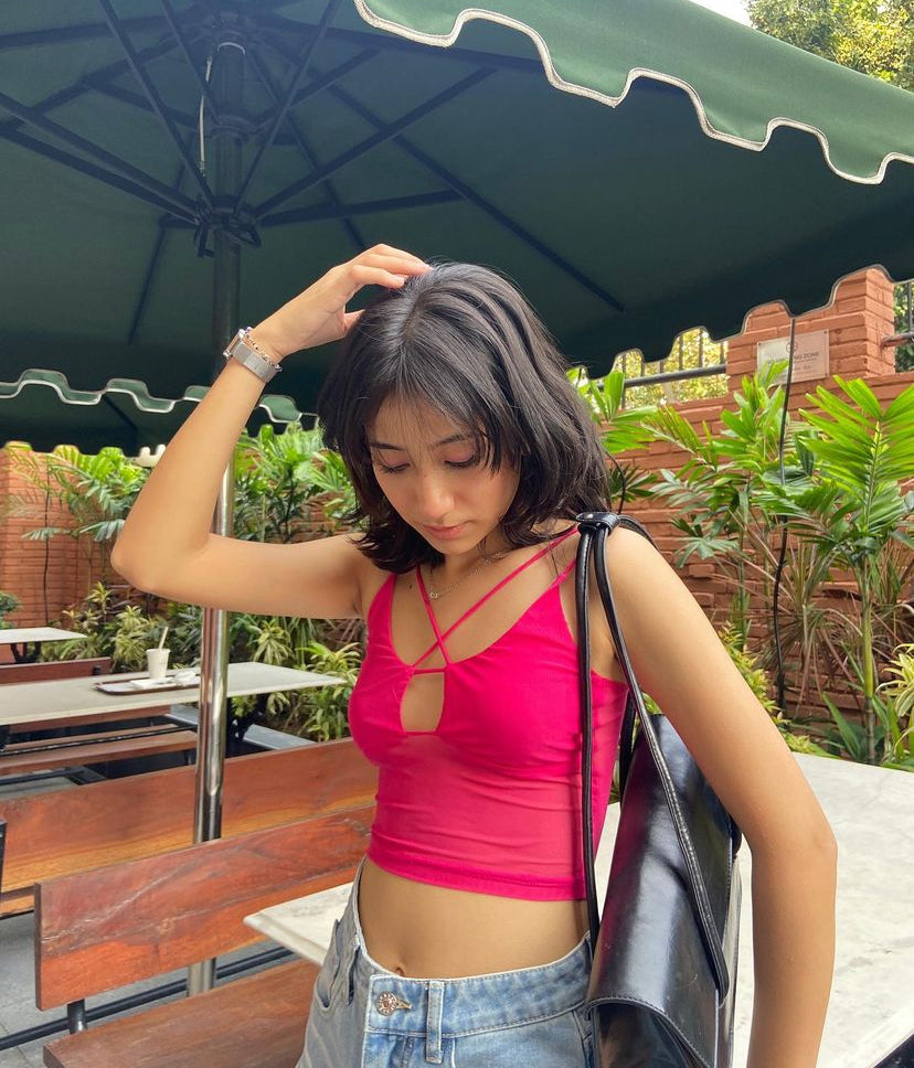 Baddie Pink Mesh Tank Top