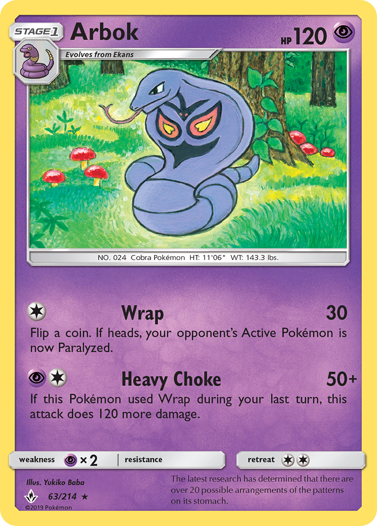 Rare sm10-63 reverse – Pokémon Arbok - 63/214 - Rare [sm10-63] [Reverse Holo] - Arbok - 63/214 - Rare