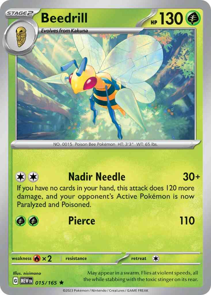 Rare sv035-015 holo – Pokémon Beedrill - 015/165 - Rare [sv035-015] [Holo]
