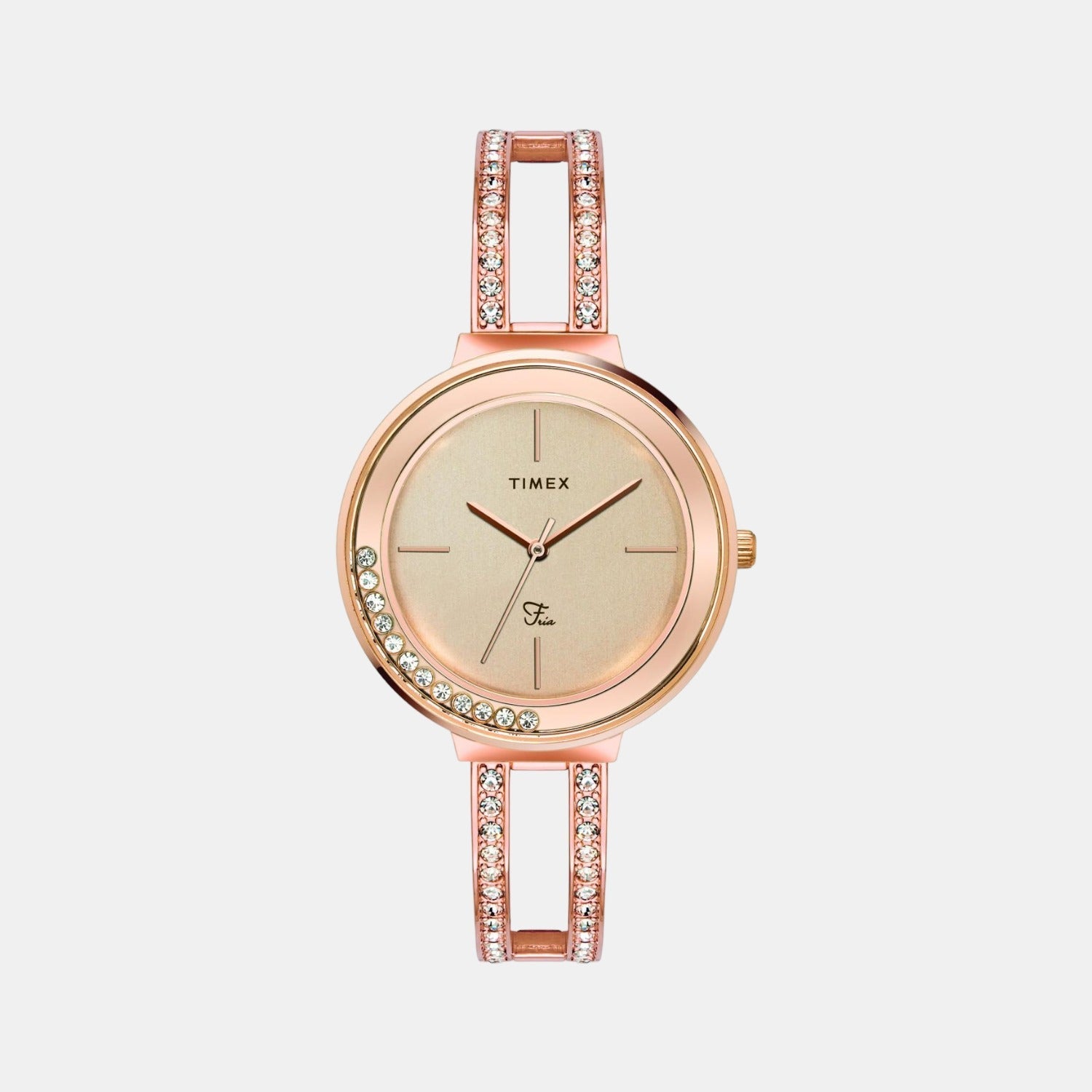 Timex Fria Women Quartz Beige Dial Analog Stainless Steel Watch TWEL13501
