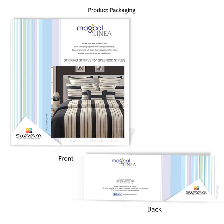 Swayam India Classy Black Magical Linea Bed Sheet -1602 - view 5