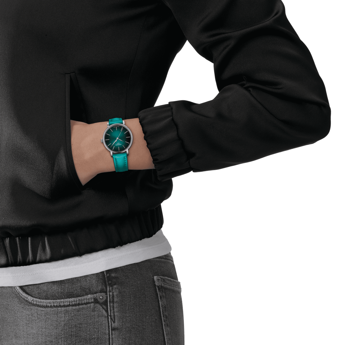 Tissot T-Classic Graded Turquoise & Black Dial Women 34mm - view 2