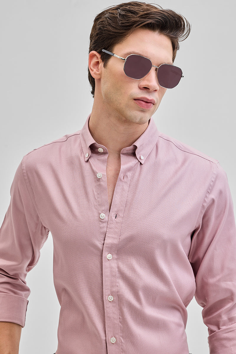 SNITCH Light Pink Solid Oxford Shirt - view 3