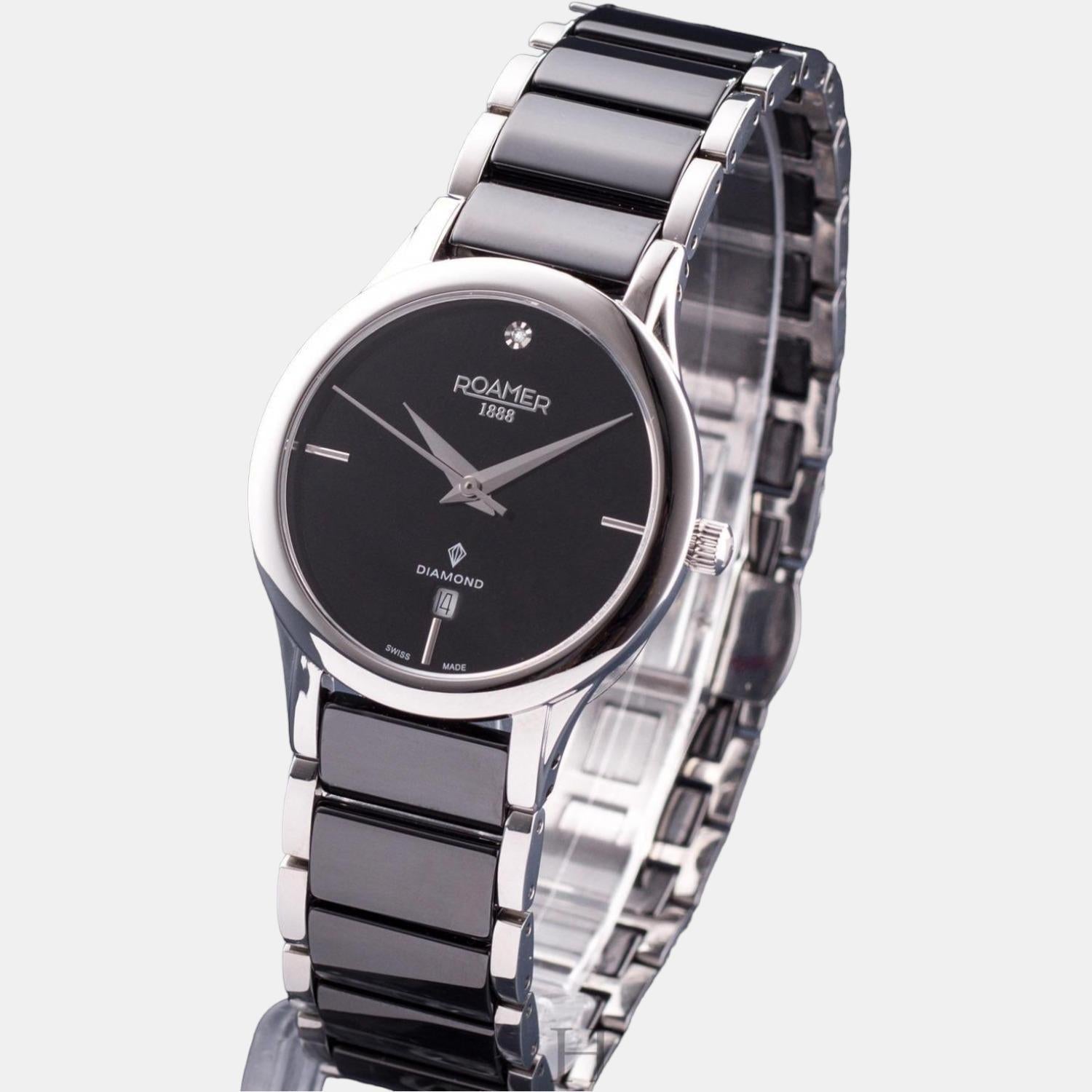 Roamer C-Line Women Quartz Black Dial Analog Ceramic Watch 657844 41 59 60 - view 3