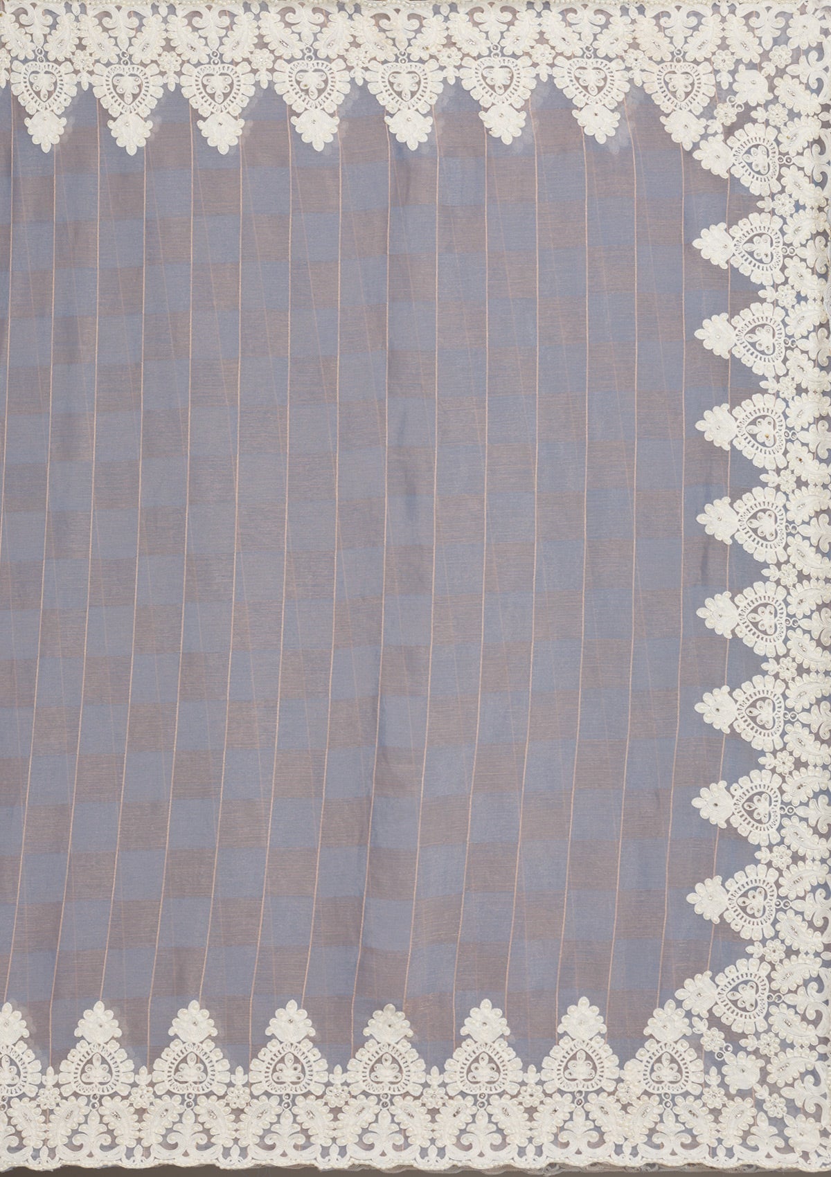 Koskii Grey Pearlwork Tissue Saree – Women's - view 10