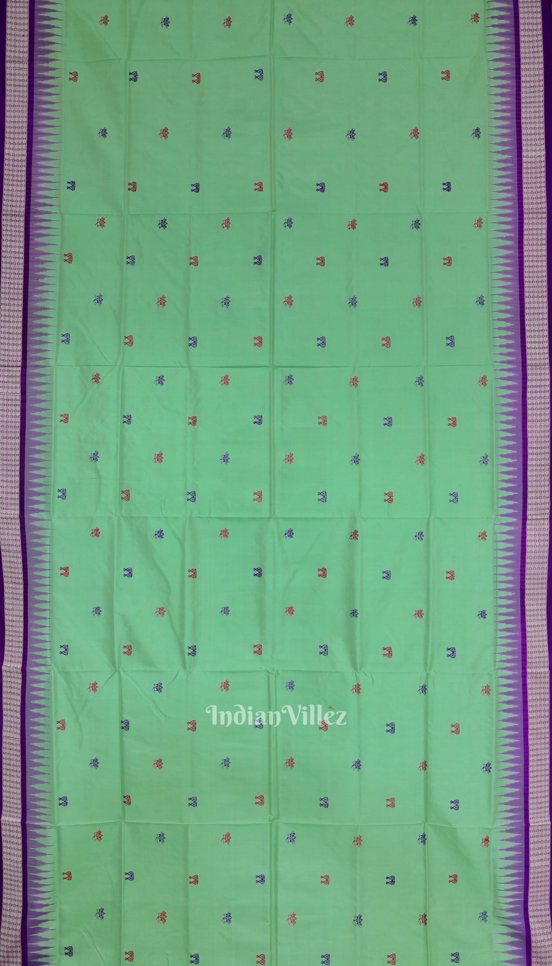 IndianVillèz Green Laxmi Pada Design Odisha Ikat Bomkai Silk Saree - view 4