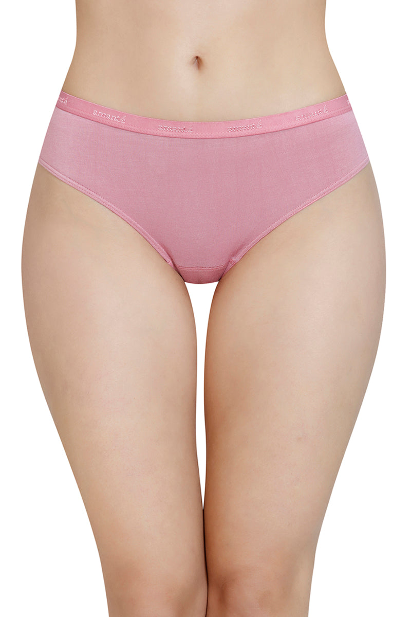 Amante Solid Mid Rise Modal Bikini Panty (Pack of 2) - view 2