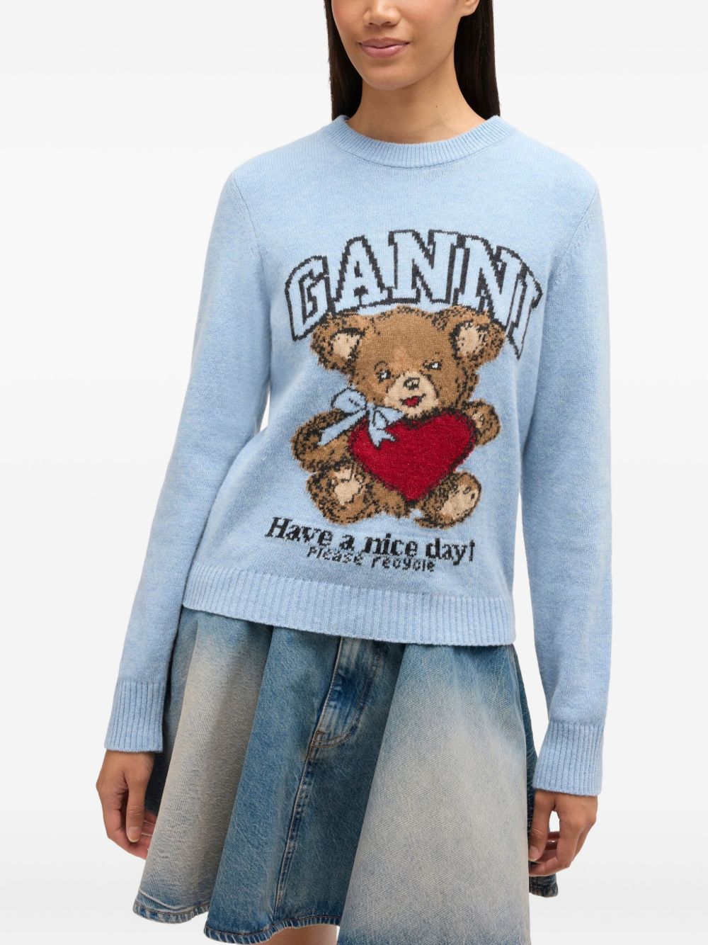 Ganni Wool crewneck sweater - view 2