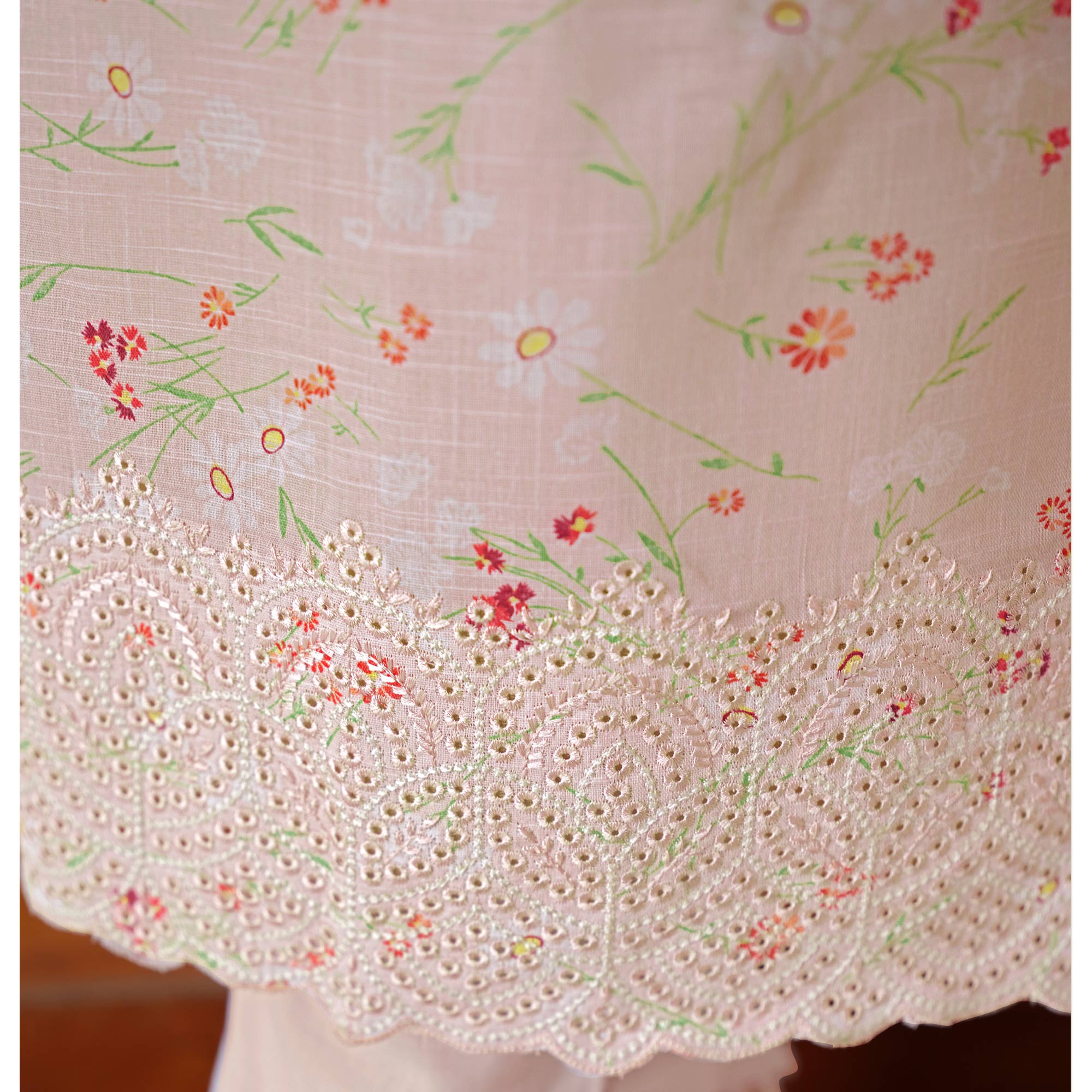 Peachmode Light Peach Floral Digital Printed Pure Cotton Salwar Suit - view 4