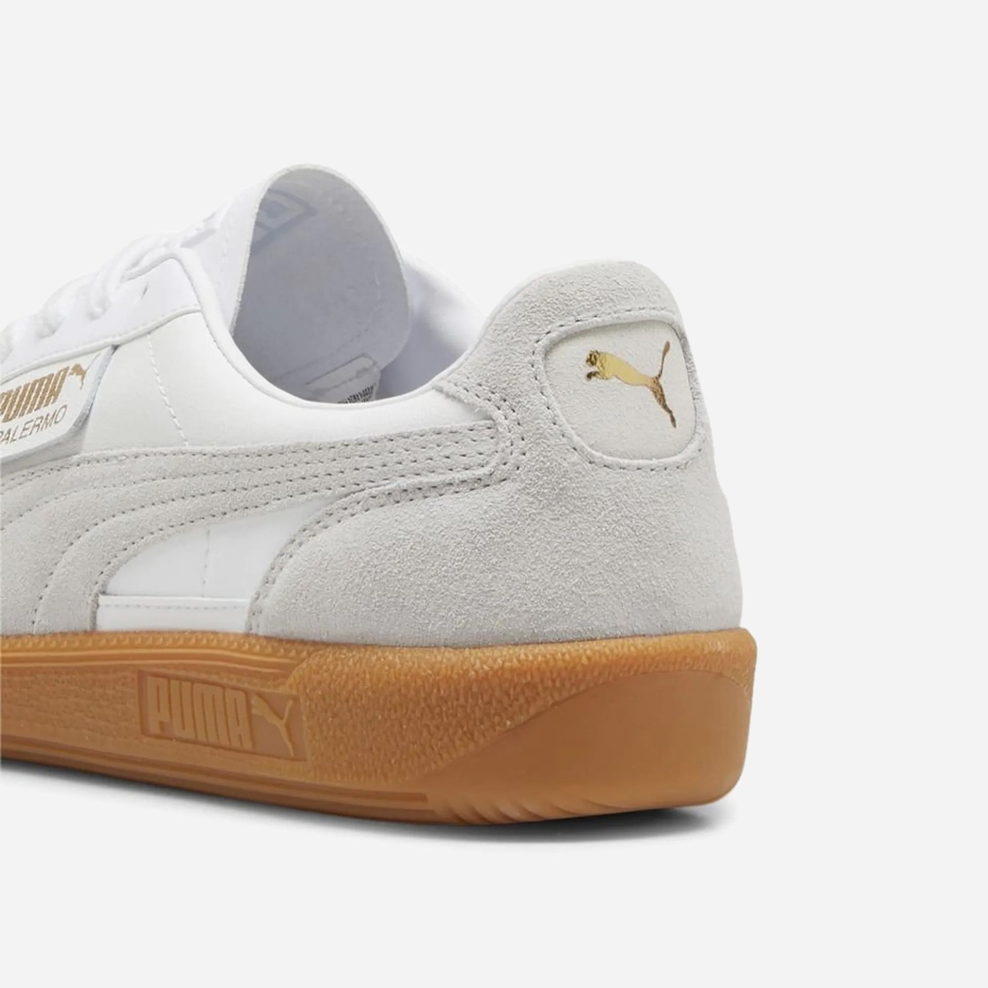 Puma Palermo Lth Unisex Sneakers White-Glacial Gray-Gum - view 4