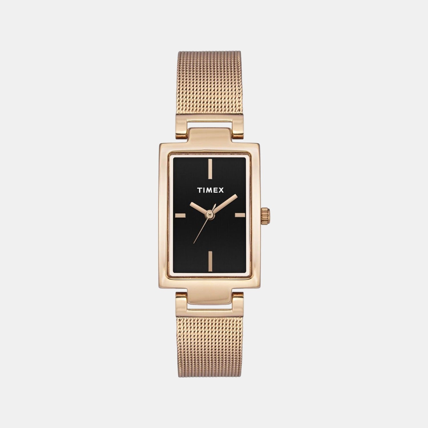 Timex Fashion Women Quartz Black Dial Analog Stainless Steel Watch TWEL11308
