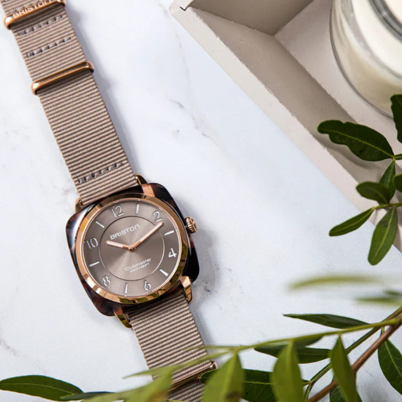 Briston Clubmaster Chic Women Quartz Grey Taupe Dial Analog Nato Watch 21536.PRA.UBR.30.NT - view 2
