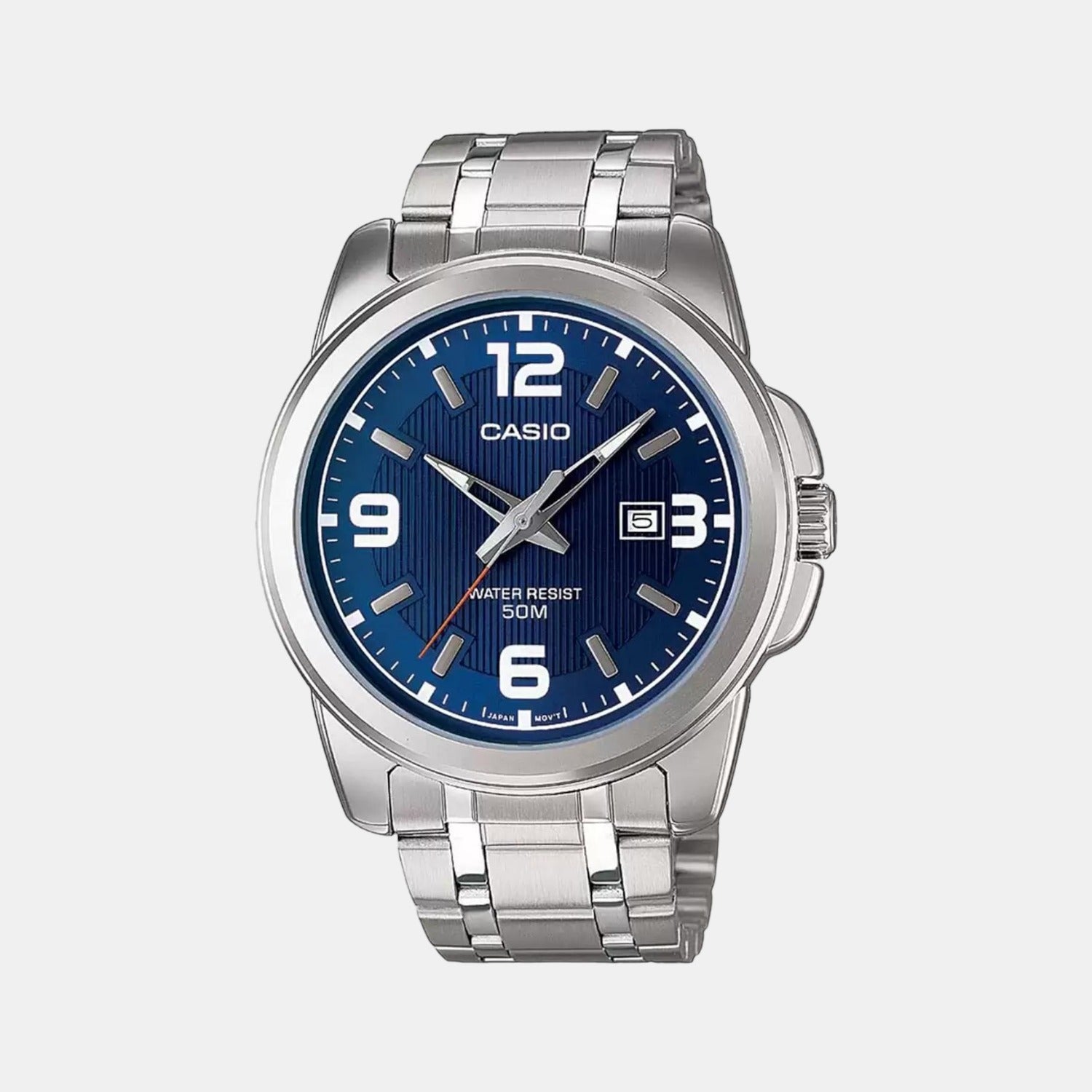 Casio Enticer Men Quartz Blue Dial Analog Stainless Steel Watch A551