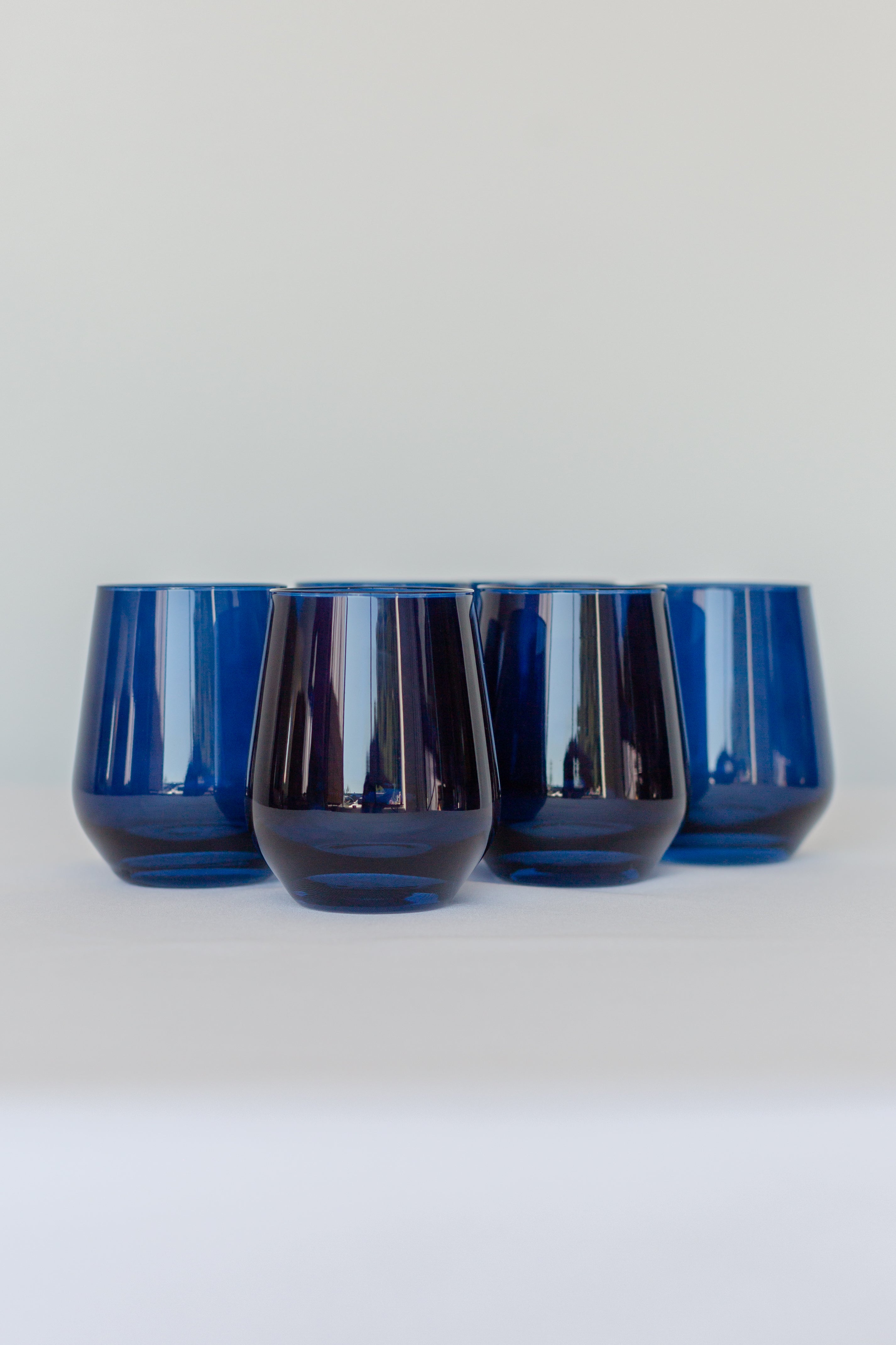 Estelle Colored Glass Estelle Colored Wine Stemless - Set of 6 {Midnight Blue}