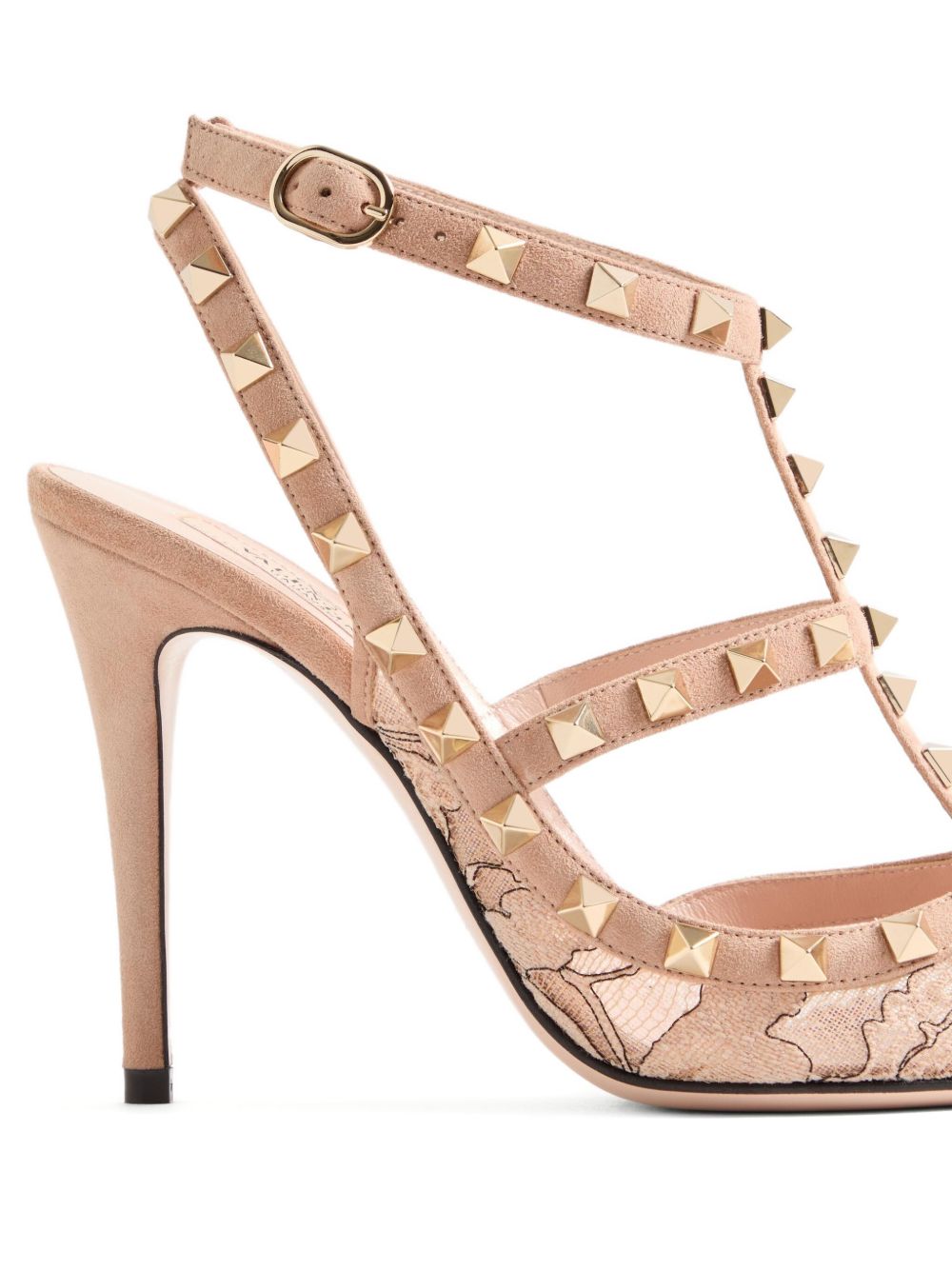 Valentino Garavani Rockstud Lace Pump With Straps 100Mm - view 2