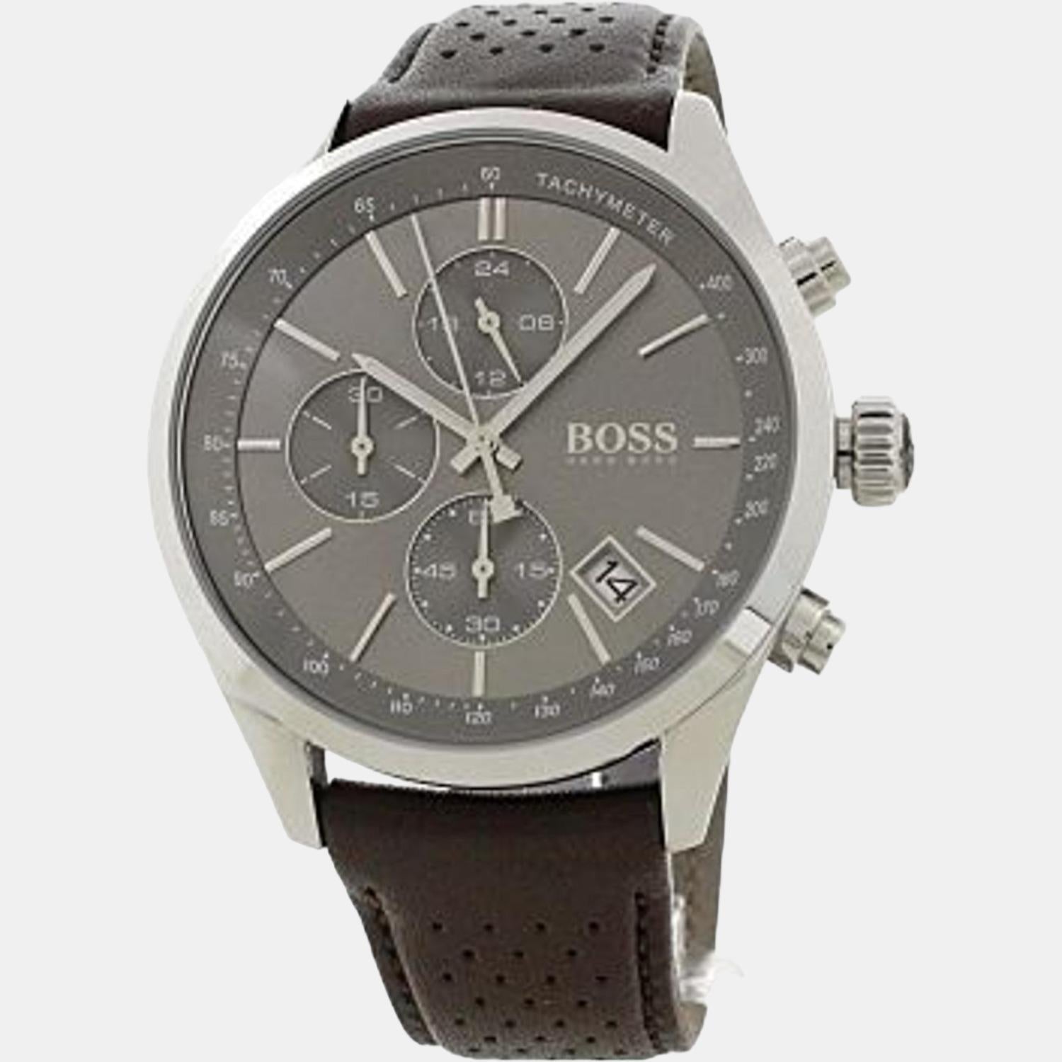 Boss Grand Prix Men Quartz Grey Dial Chronograph Leather Watch 1513476 - view 4
