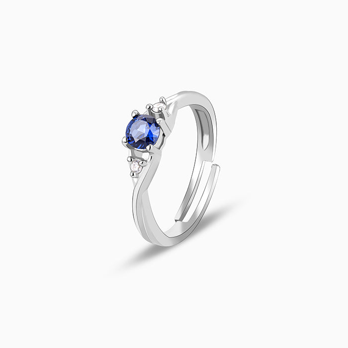 GIVA Jewellery Silver Besotted By Blue Ring - view 4