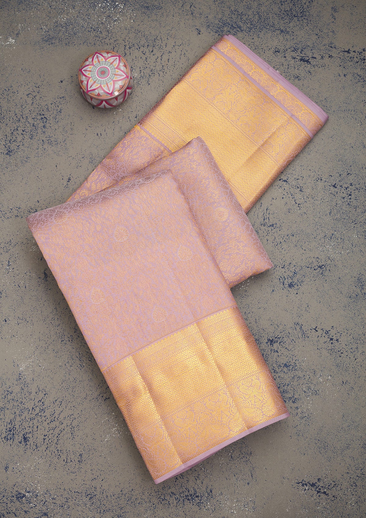 Koskii Lavender Zariwork Pure Silk Saree – Women's
