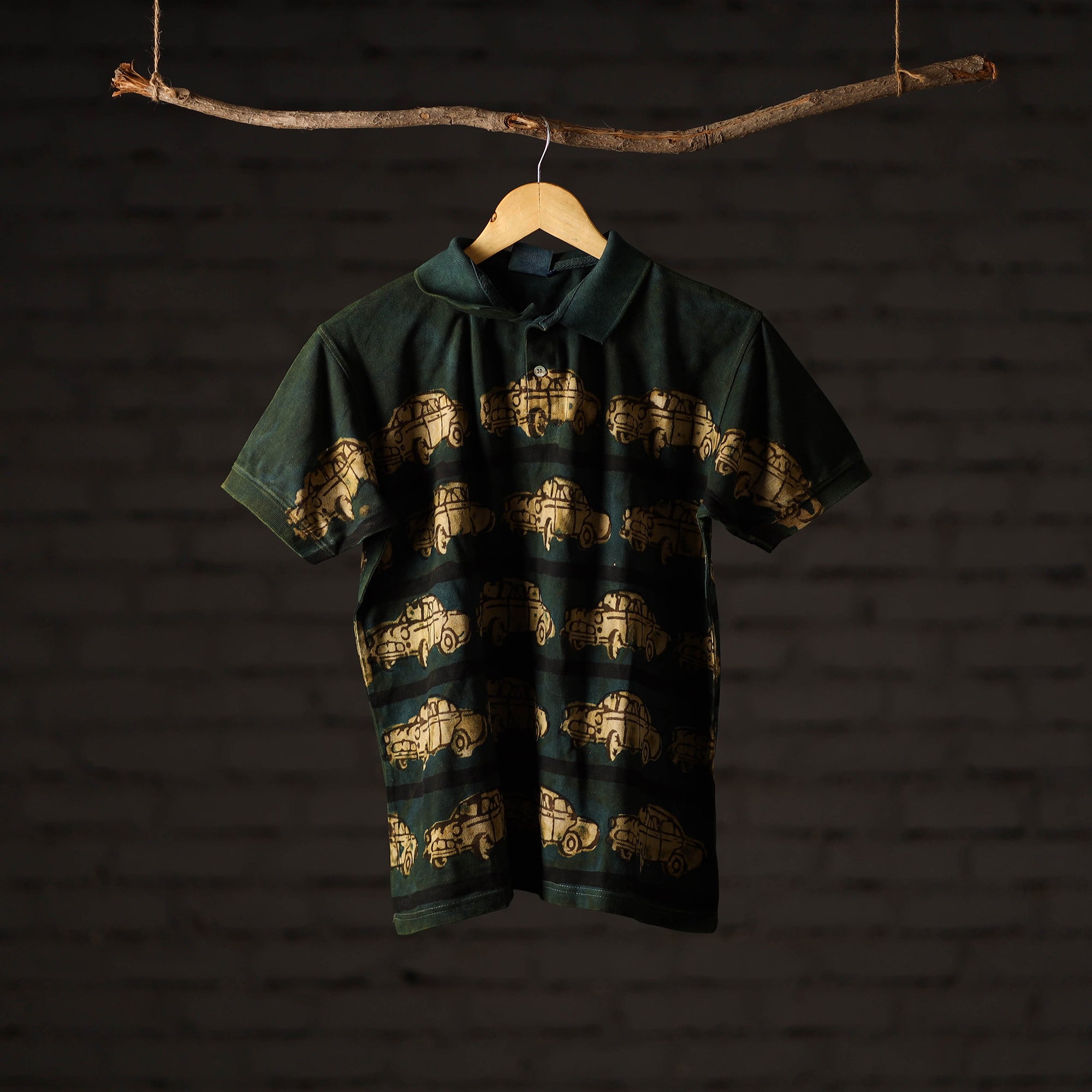 BINDAAS UNLIMITED Bindaas Block Art Printed Cotton Unisex Polo Collar T-shirt 64