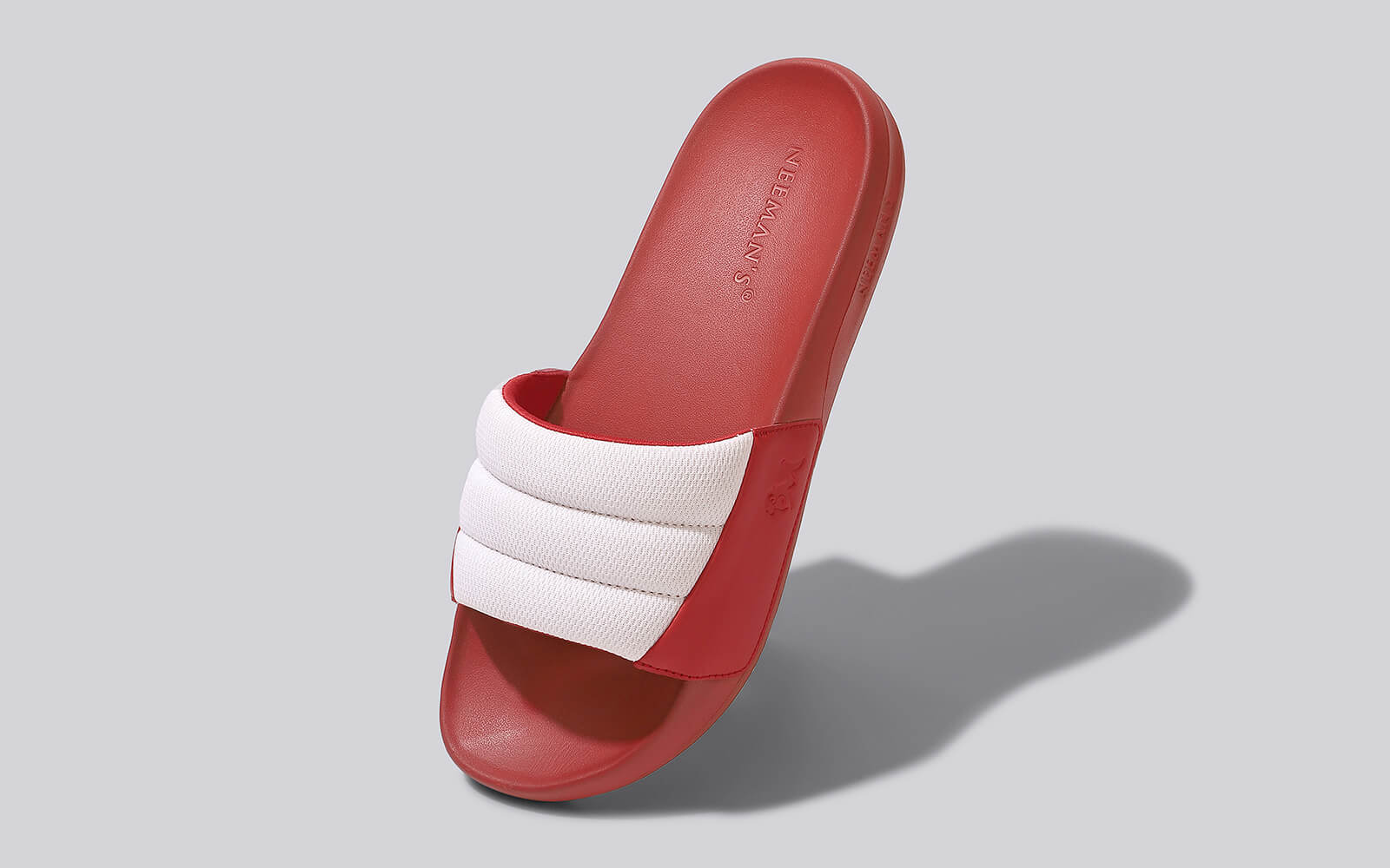 Neeman's Squooshy Slides for Men : Red-White