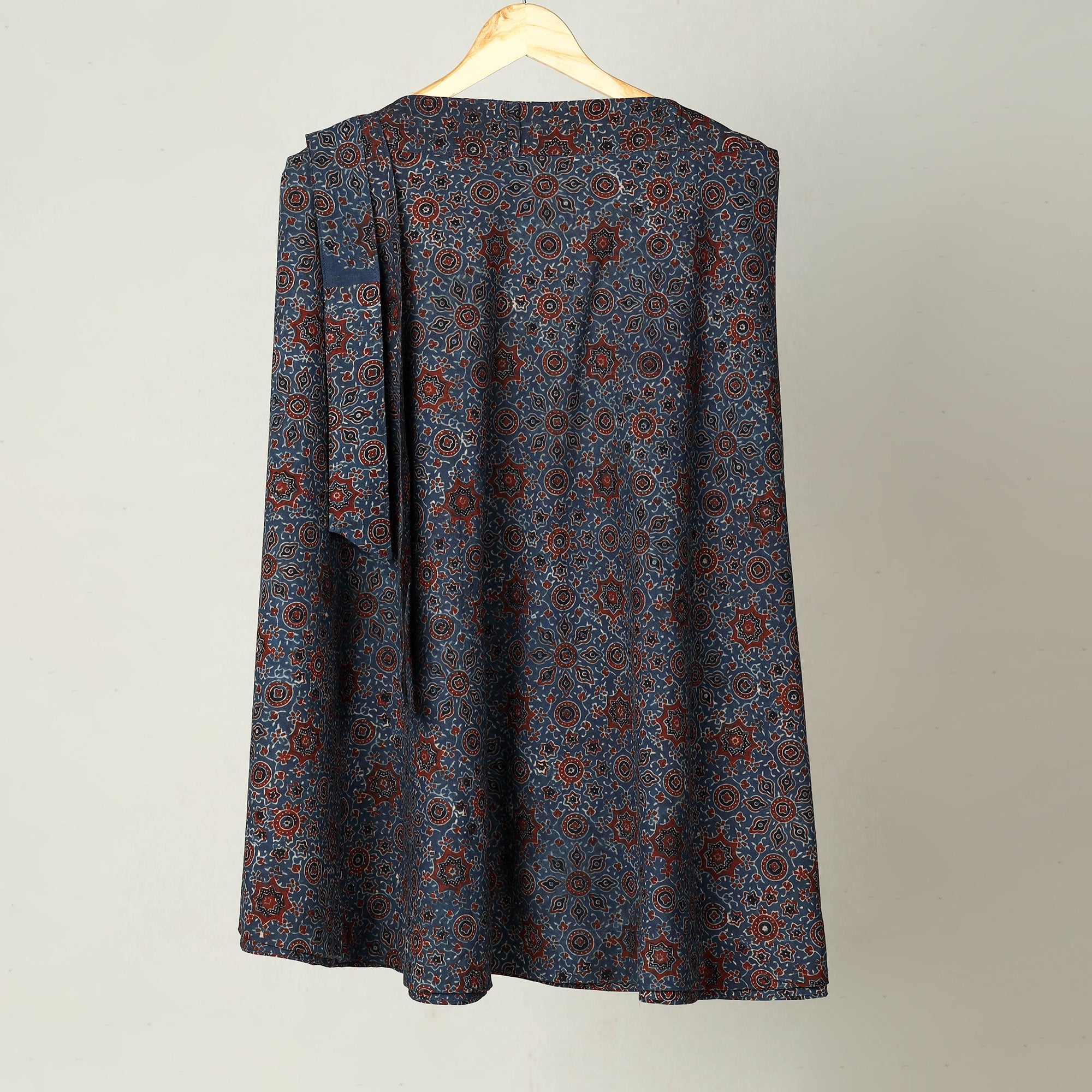 NOORI BAZAR Block Print Cotton Wrap Around Ajrakh Skirt 38