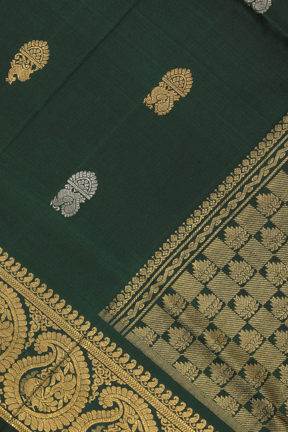 Kalanjali Gadwal Green Dupatta - view 2