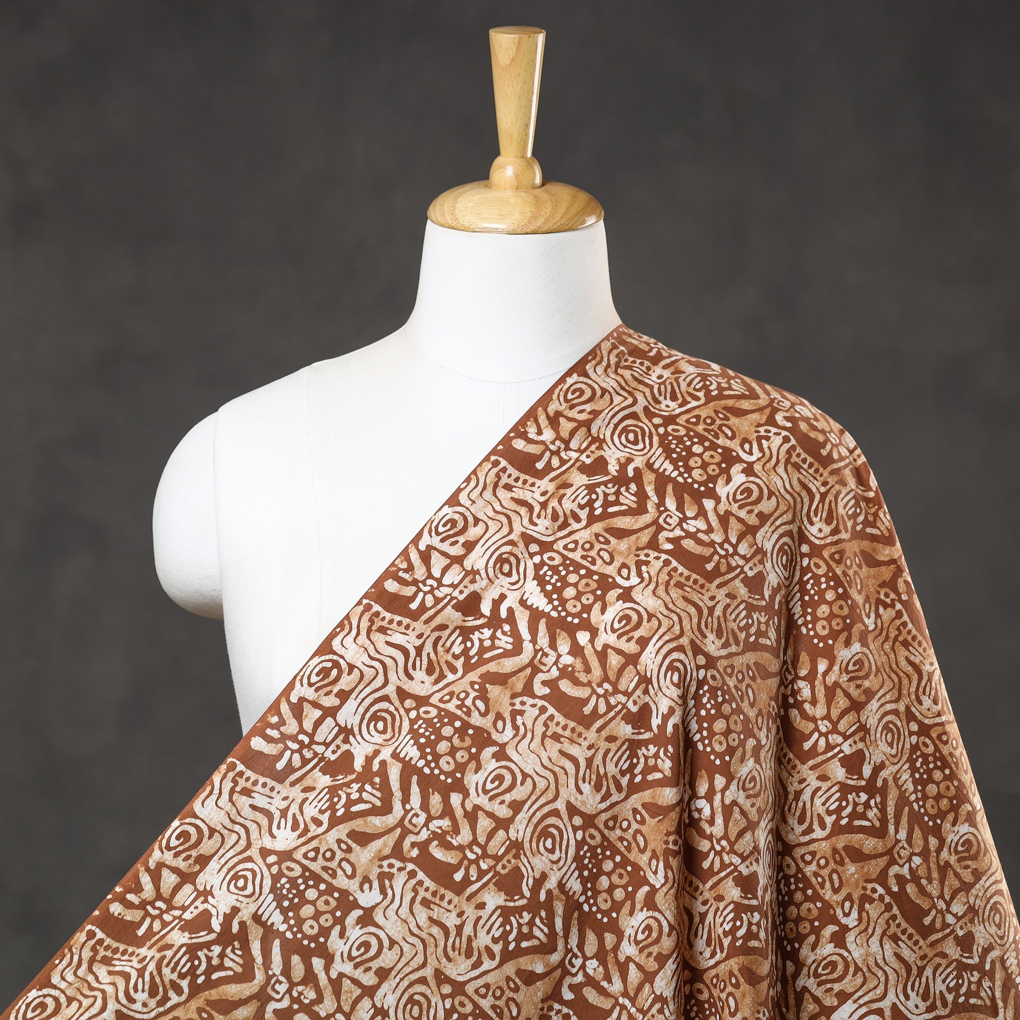 BATIK BY MD. SHARIFF Brown - Hand Printed Cotton Batik Fabric 50