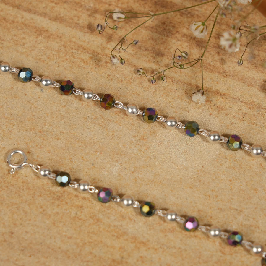 Prinjal Jewellers Multicolor Silver Beads Nazariya for Kids