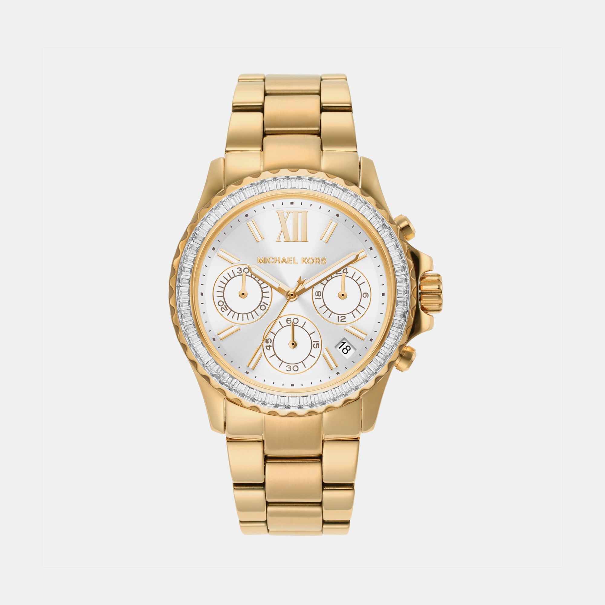 Michael Kors Everest Women Quartz White Dial Chronograph Stainless Steel Watch MK7212
