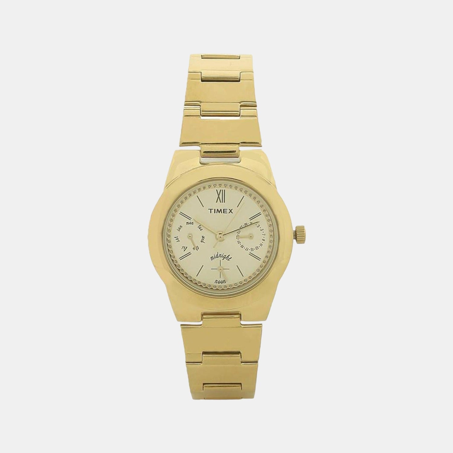 Timex Fashion Women Quartz White Dial Analog Stainless Steel Watch TW000J105