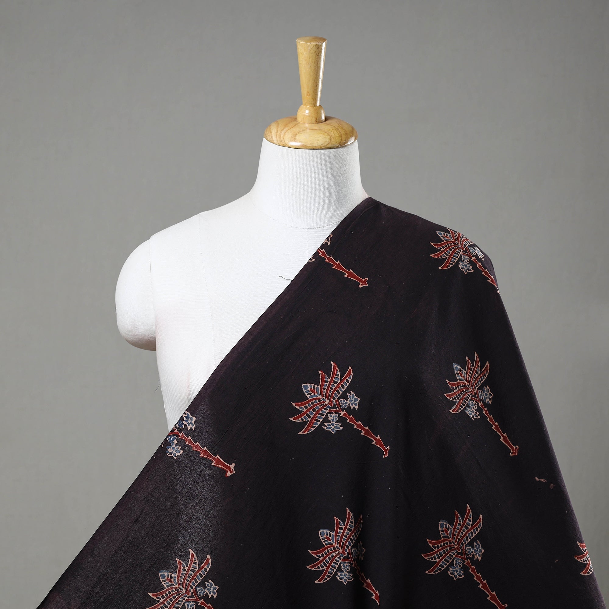 KACHCHH JI CHHAAP Black - Pure Cotton Ajrakh Print Fabric